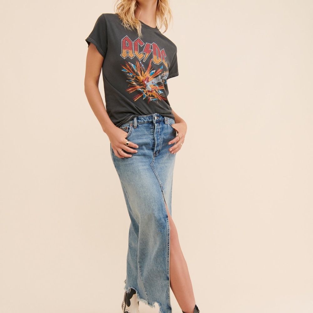 Free People (Dirty Cotton Scoundrels) ACDC Blow Up Tee | Gray | Size M